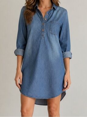 ci sono denim dress | Dresses | Cisono Womens Mini Size Large this jacket transitions smoothly Width:Wide (EE) Shirt dress sa_colour: beige Women's Floral Long Sleeve